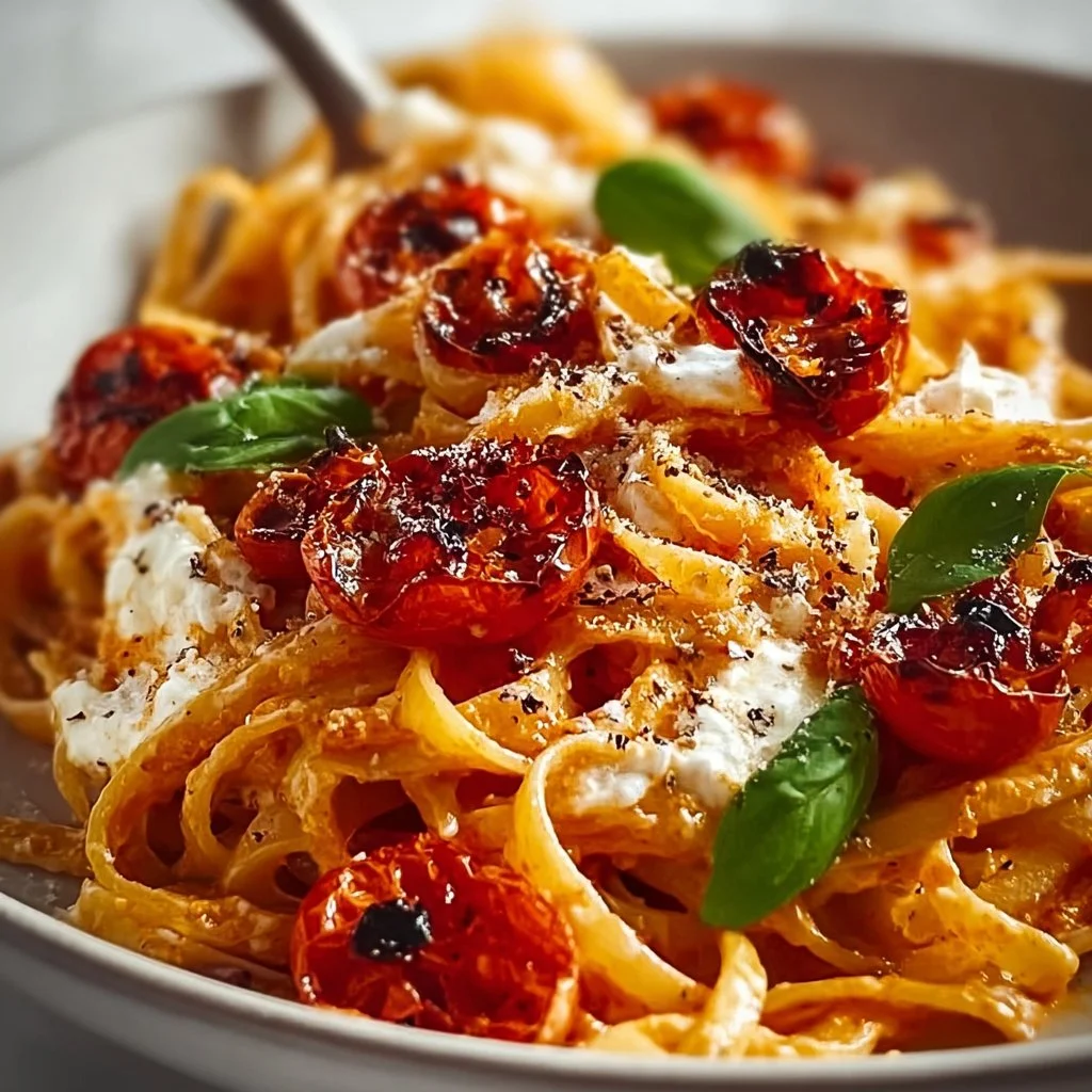 Sweet Roasted Tomato and Garlic Ricotta Pasta Sauce