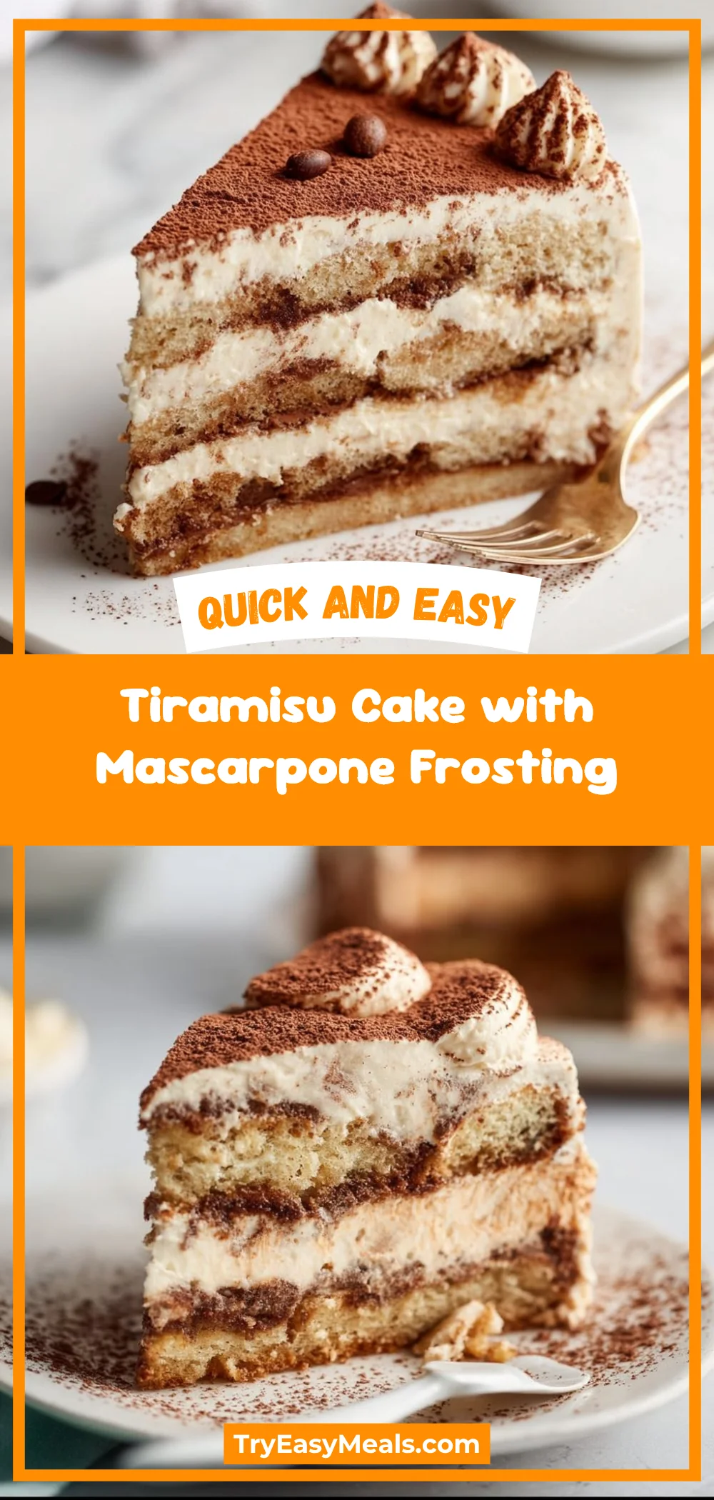 Tiramisu Cake with Mascarpone Frosting