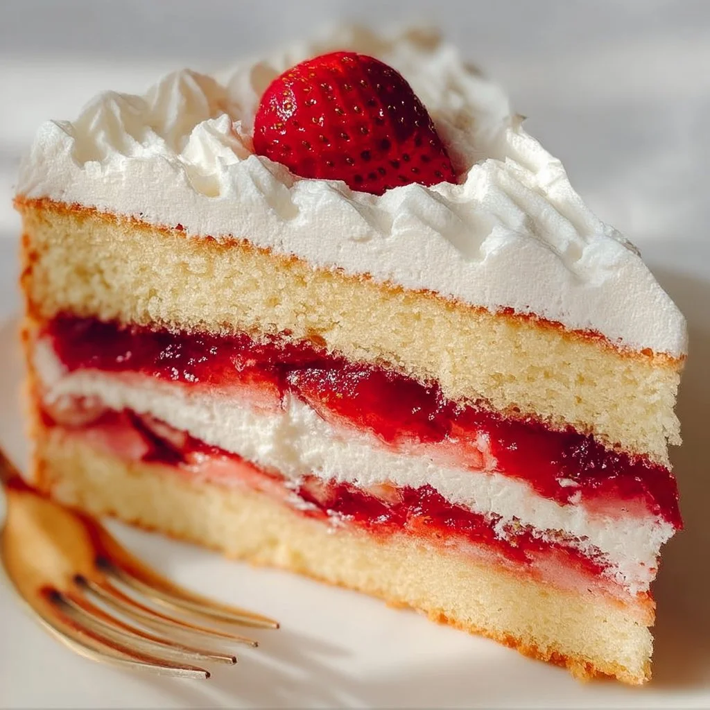 Vanilla Cake with Strawberry Filling