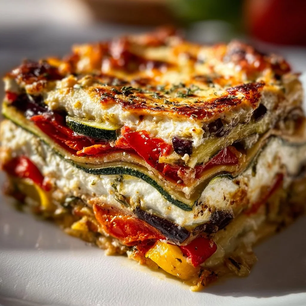 Layered Mediterranean Vegetable Lasagna with Creamy Ricotta