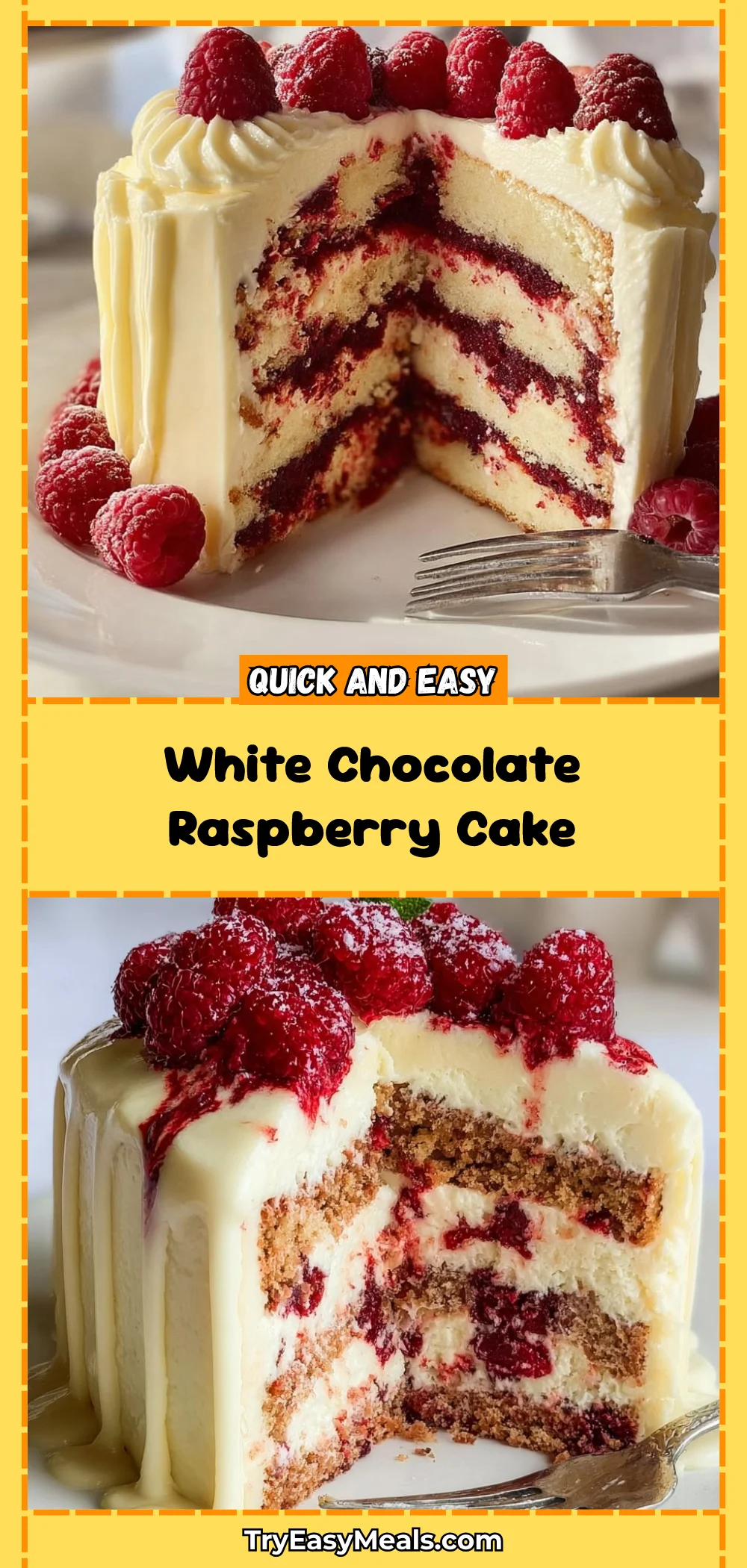 White Chocolate Raspberry Cake