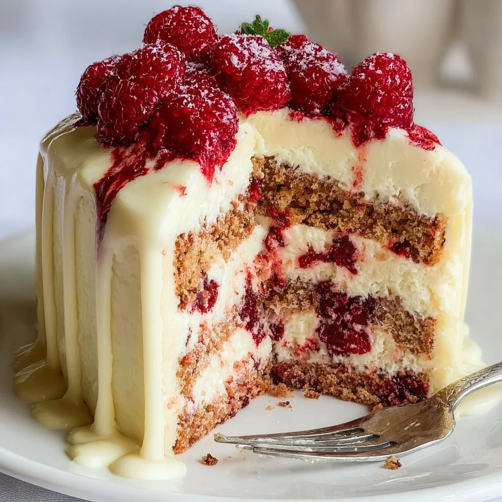 White Chocolate Raspberry Cake