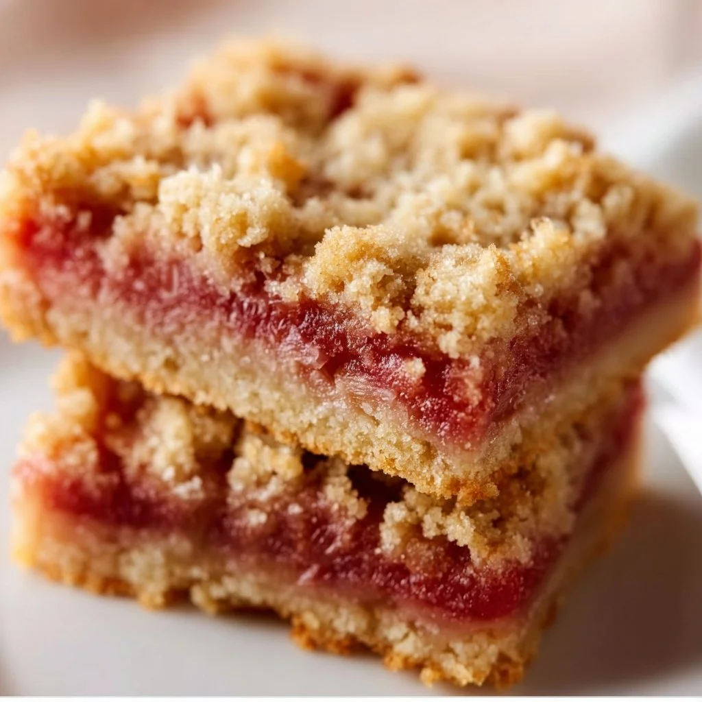 3 Ingredient Rhubarb Squares