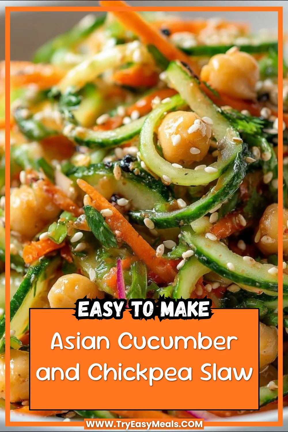 Asian Cucumber and Chickpea Slaw