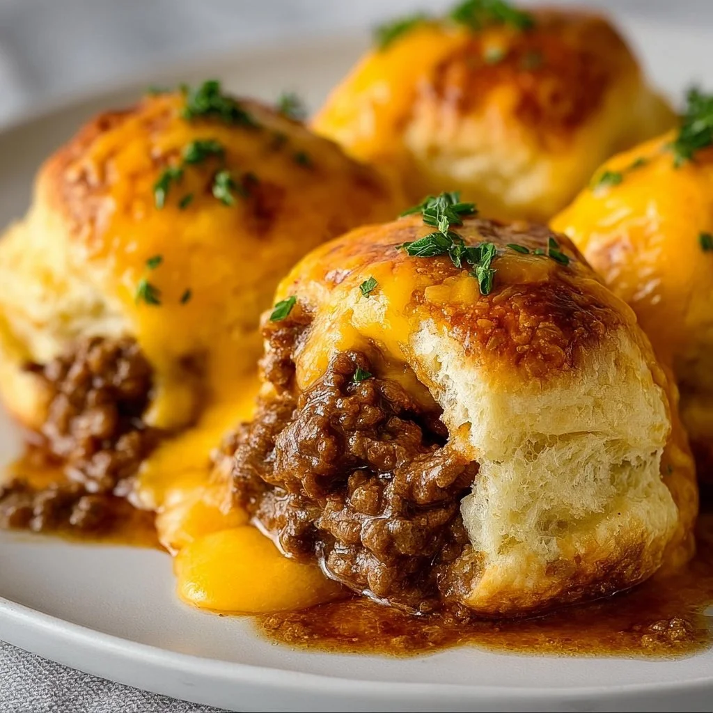 Cheesy Beef Biscuit Bombs