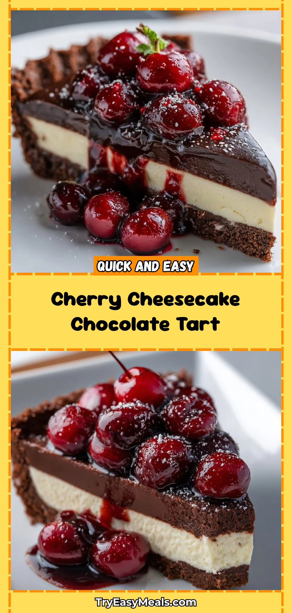 Cherry Cheesecake Chocolate Tart