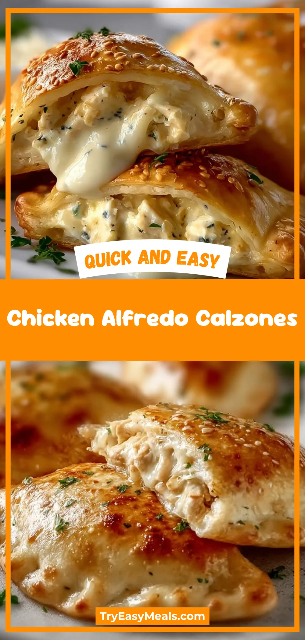Chicken Alfredo Calzones