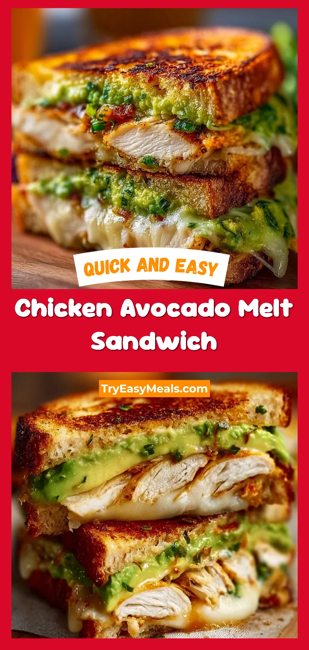 Chicken Avocado Melt Sandwich