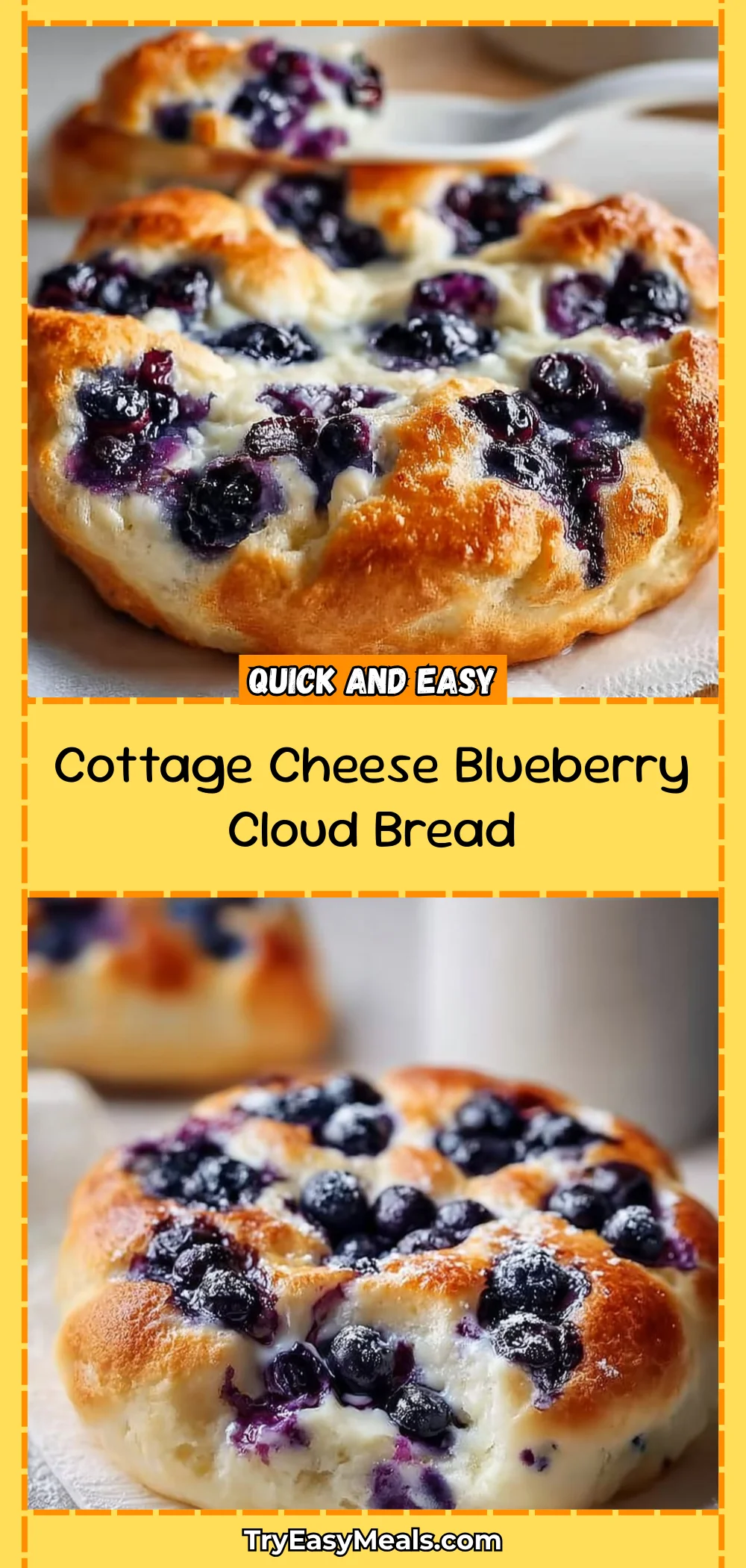 Cottage Cheese Blueberry Cloud Bread