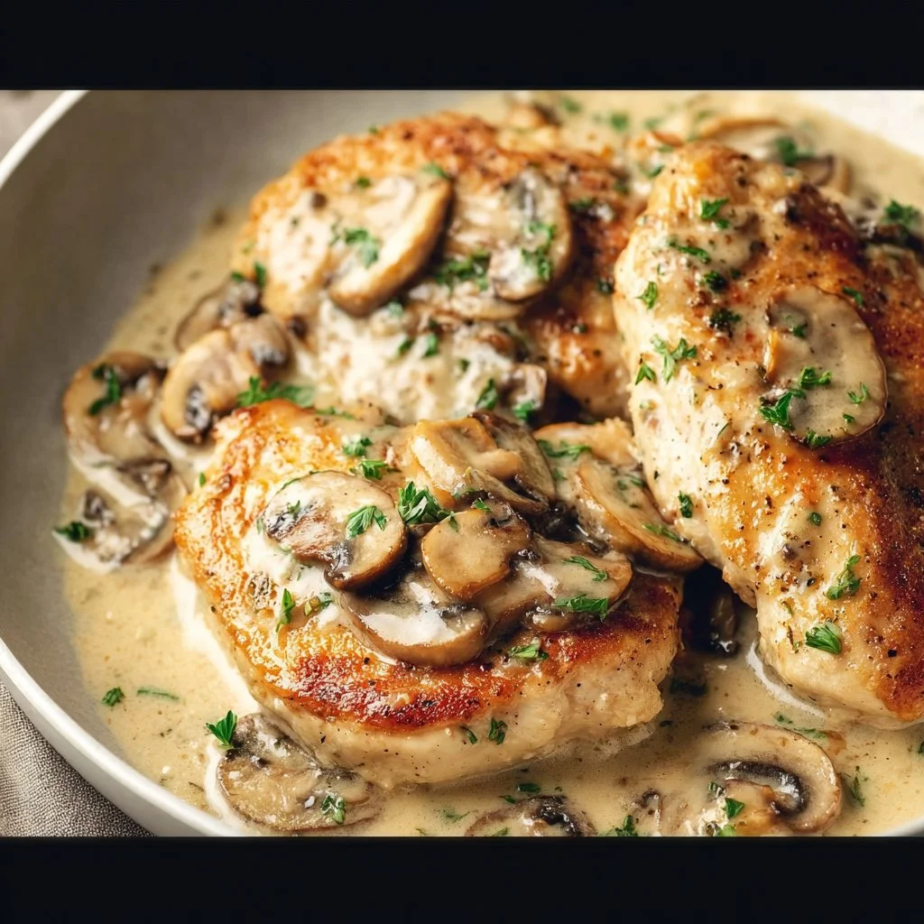 Easy Creamy Garlic Chicken with Mushrooms