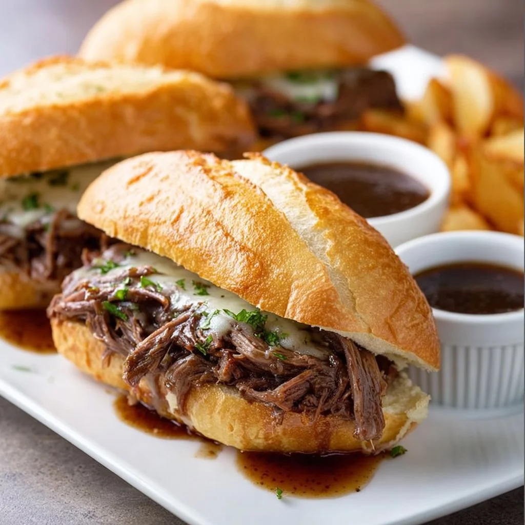 Crockpot French Dip Sandwiches