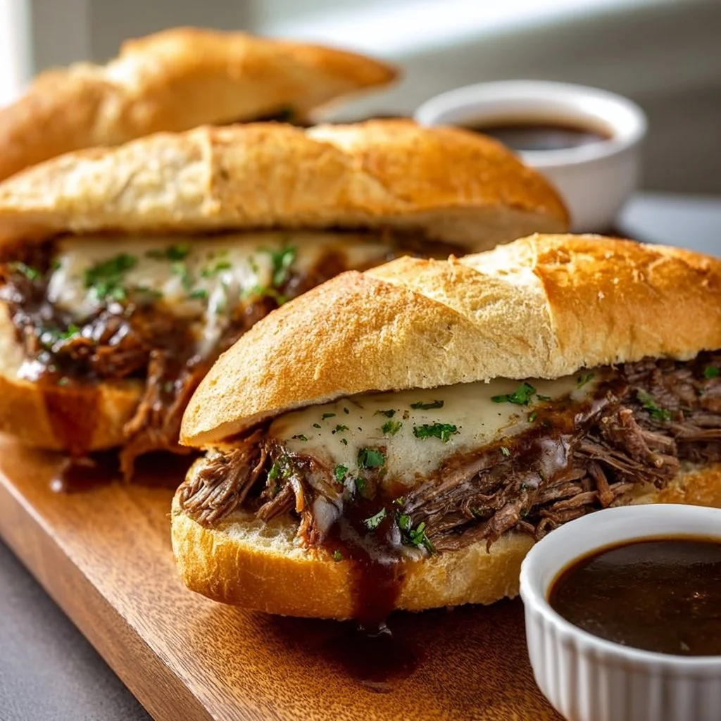 Crockpot French Dip Sandwiches