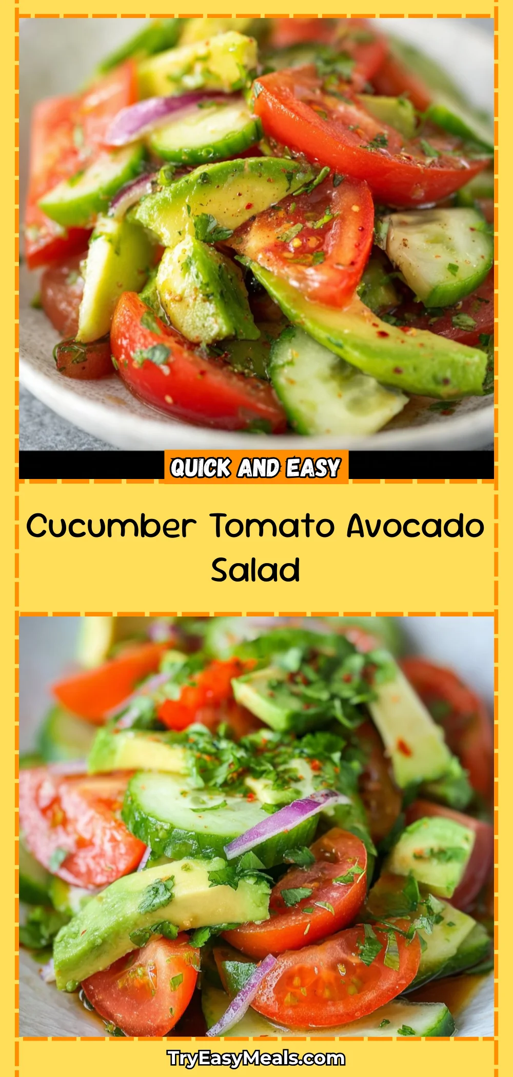 Cucumber Tomato Avocado Salad