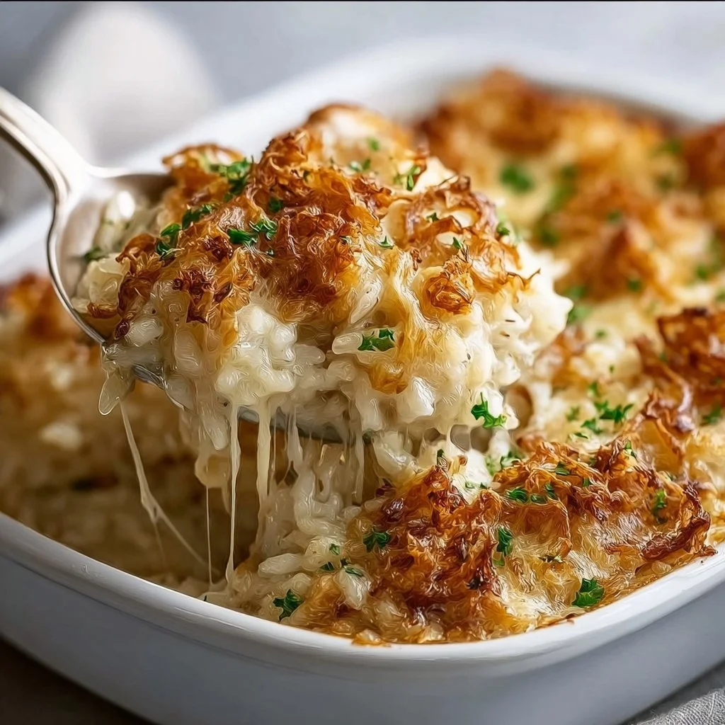 Comforting French Onion Chicken Rice Bake Your Family Will Love