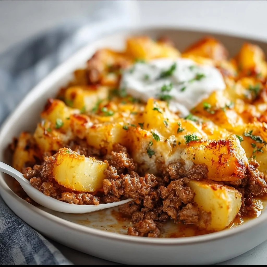 Ground Beef and Potatoes Casserole
