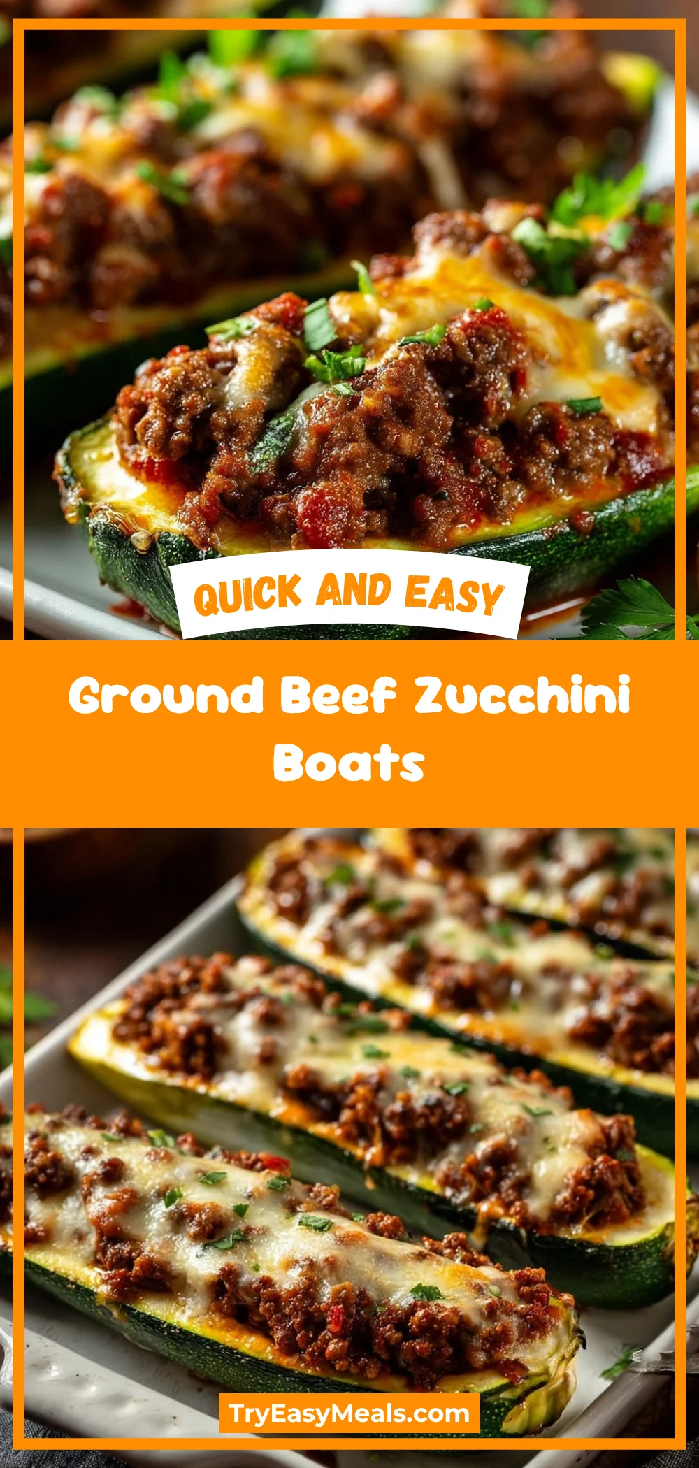 Ground Beef Zucchini Boats