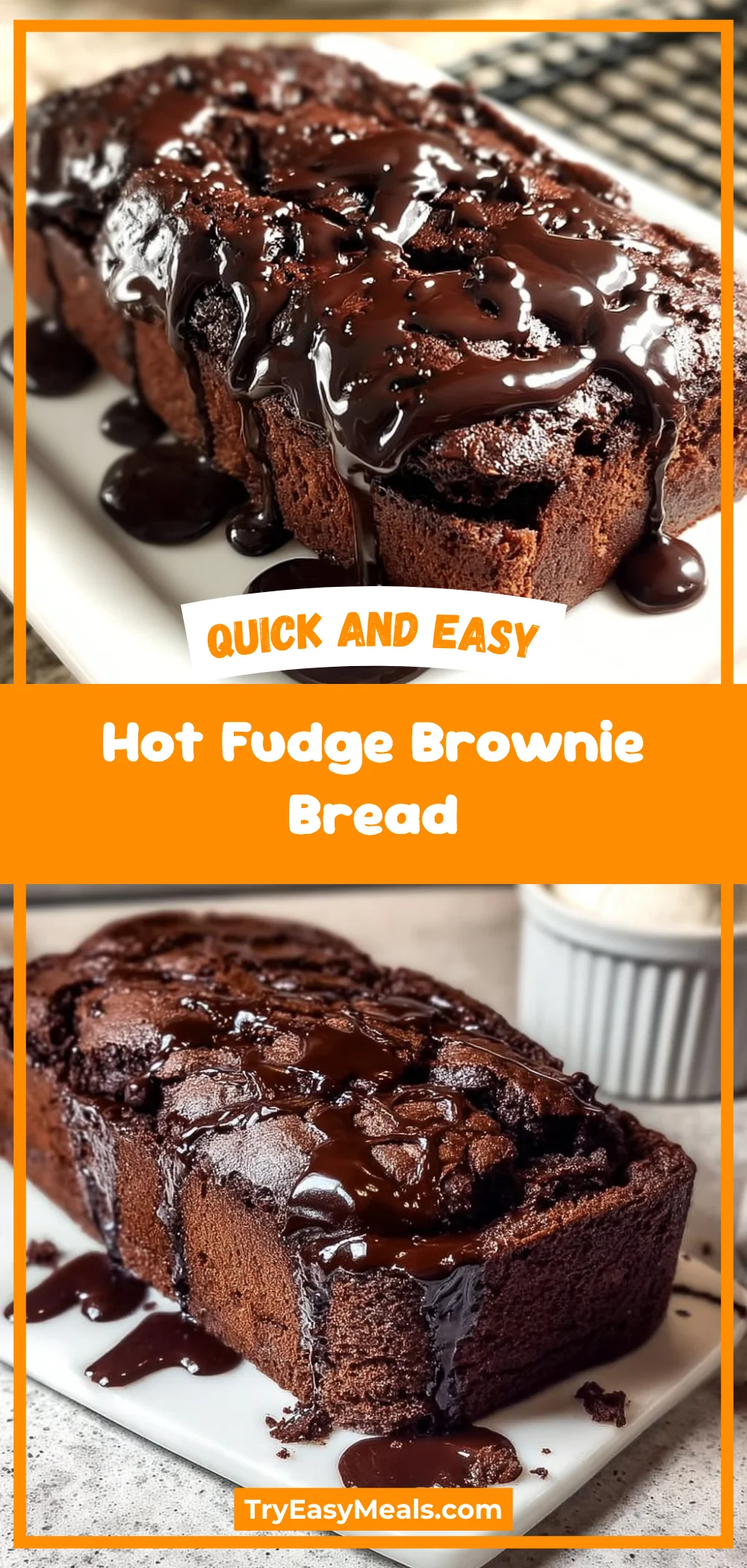 Hot Fudge Brownie Bread