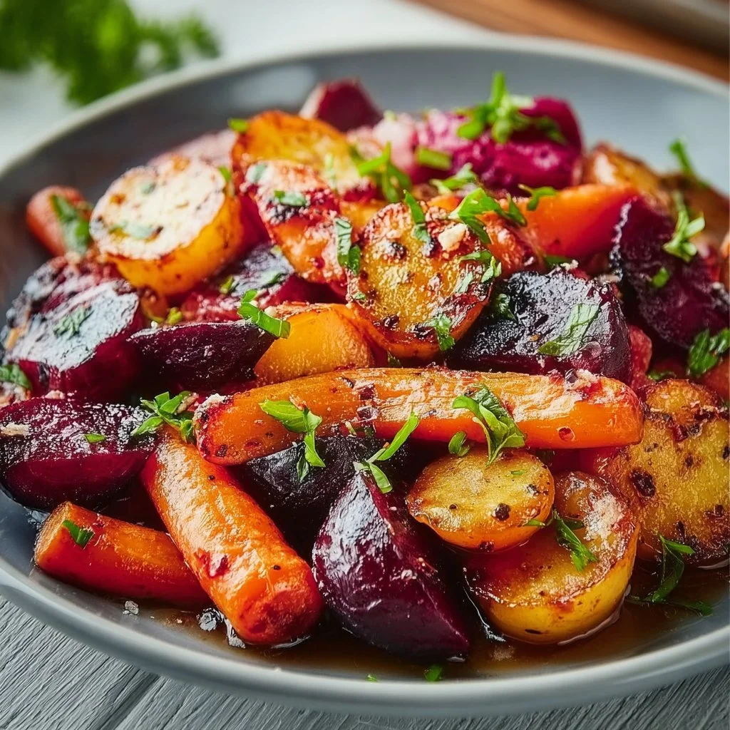 Maple Roasted Beets & Carrots