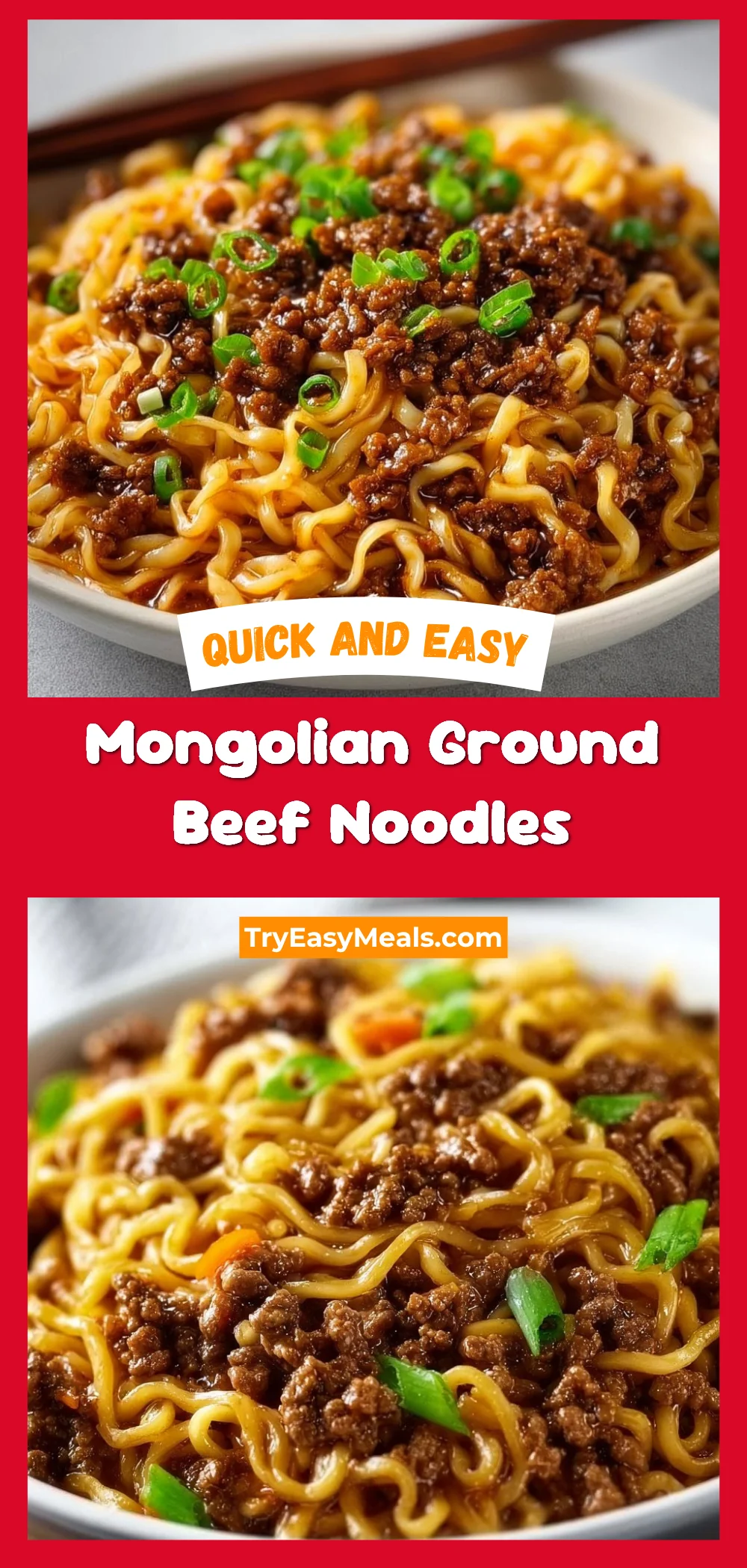 Mongolian Ground Beef Noodles