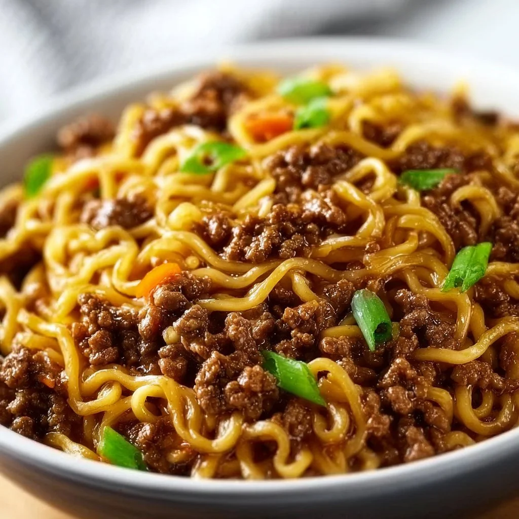 Mongolian Ground Beef Noodles