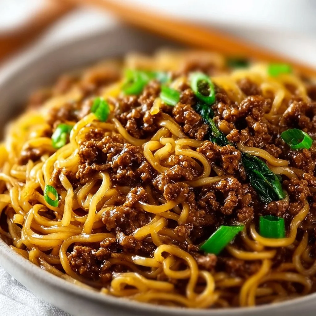 Mongolian Ground Beef Noodles