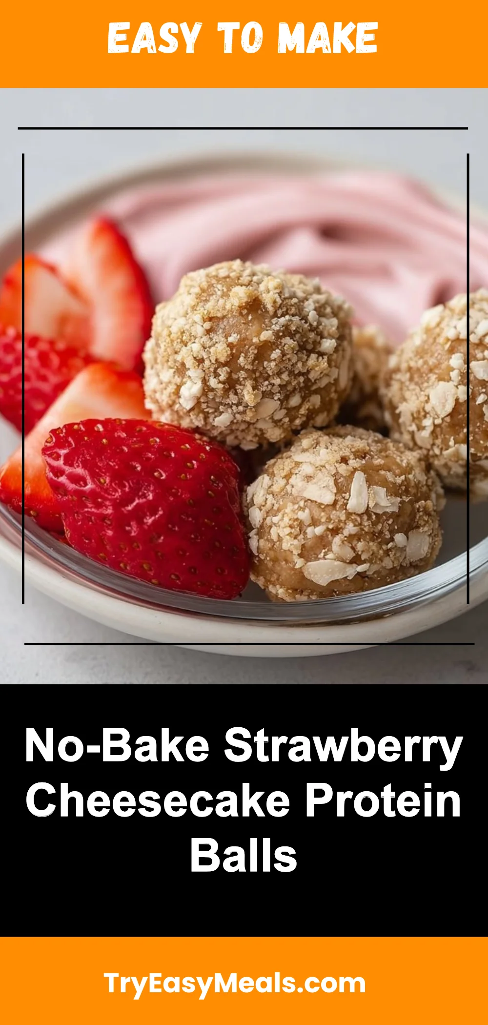 No-Bake Strawberry Cheesecake Protein Balls