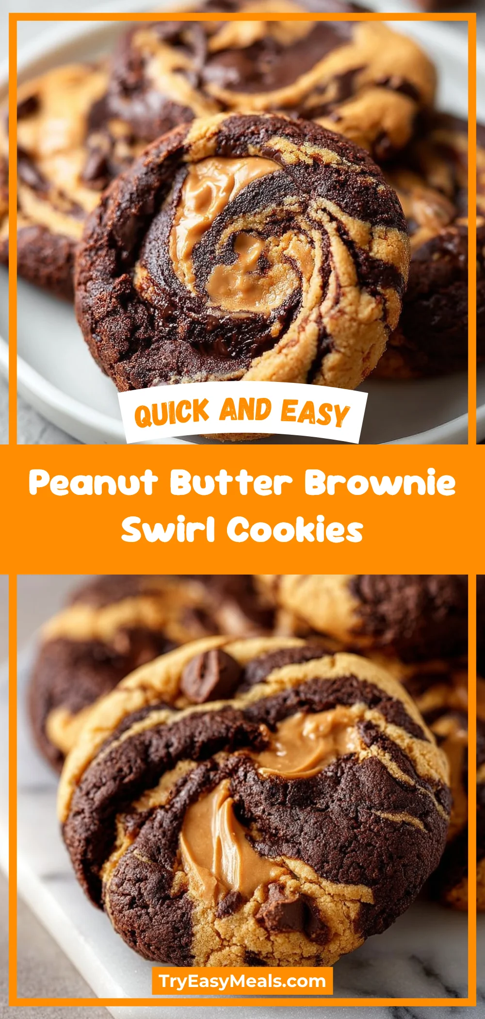 Peanut Butter Brownie Swirl Cookies