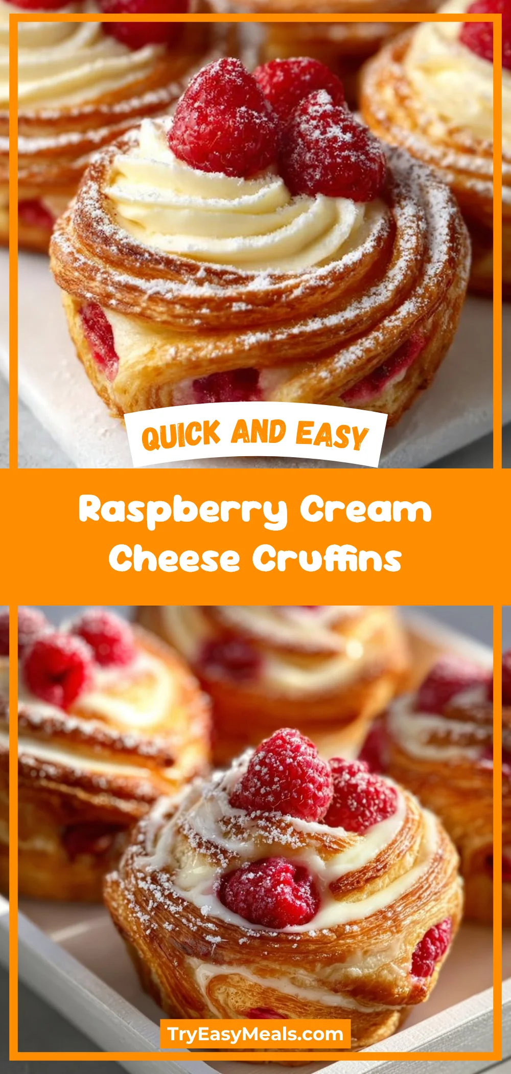 Raspberry Cream Cheese Cruffins