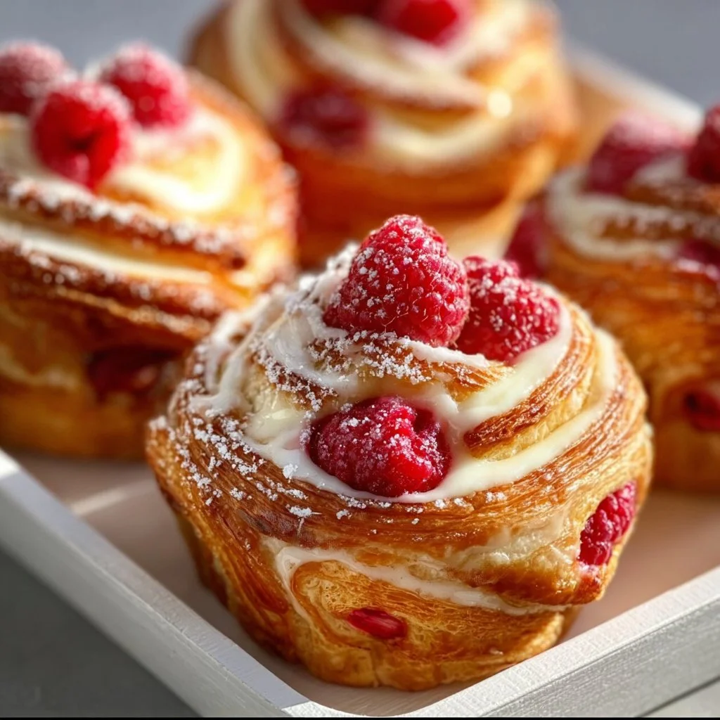 Raspberry Cream Cheese Cruffins