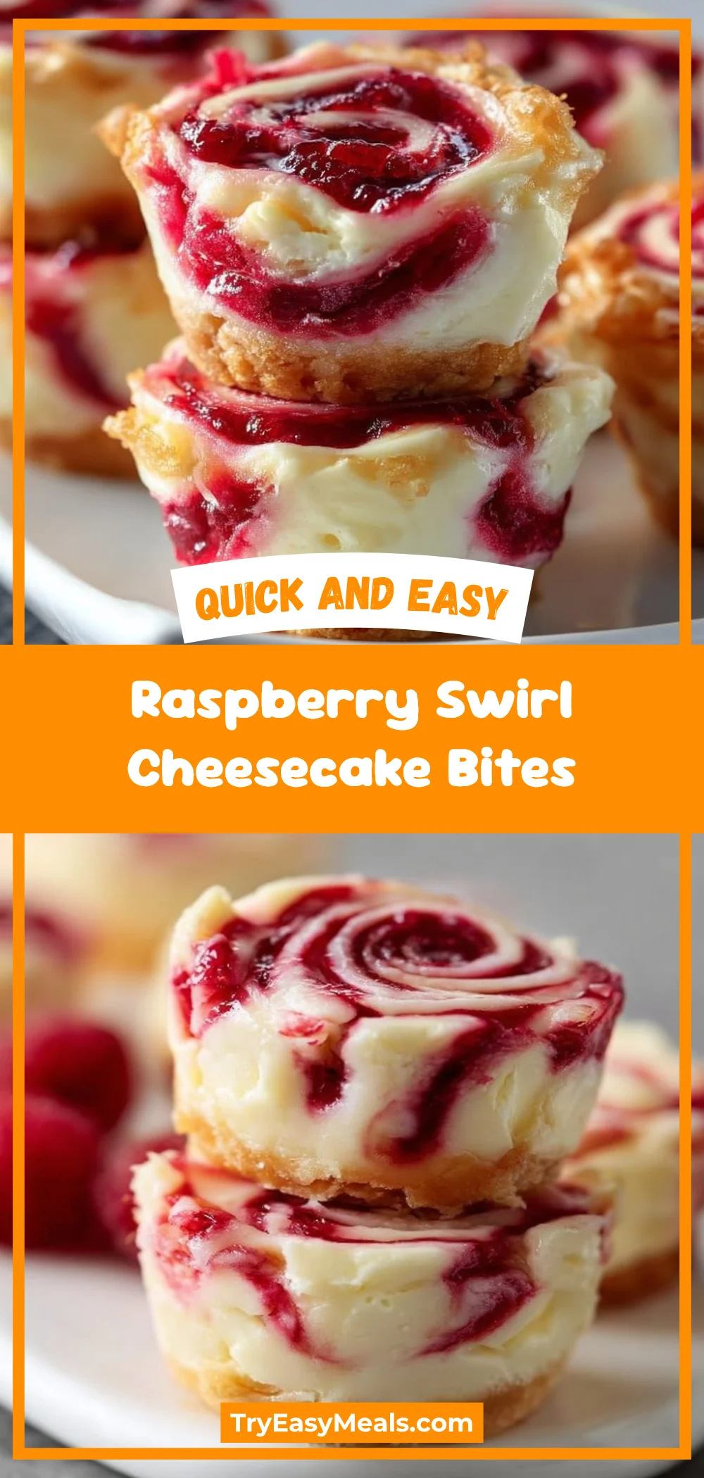 Raspberry Swirl Cheesecake Bites