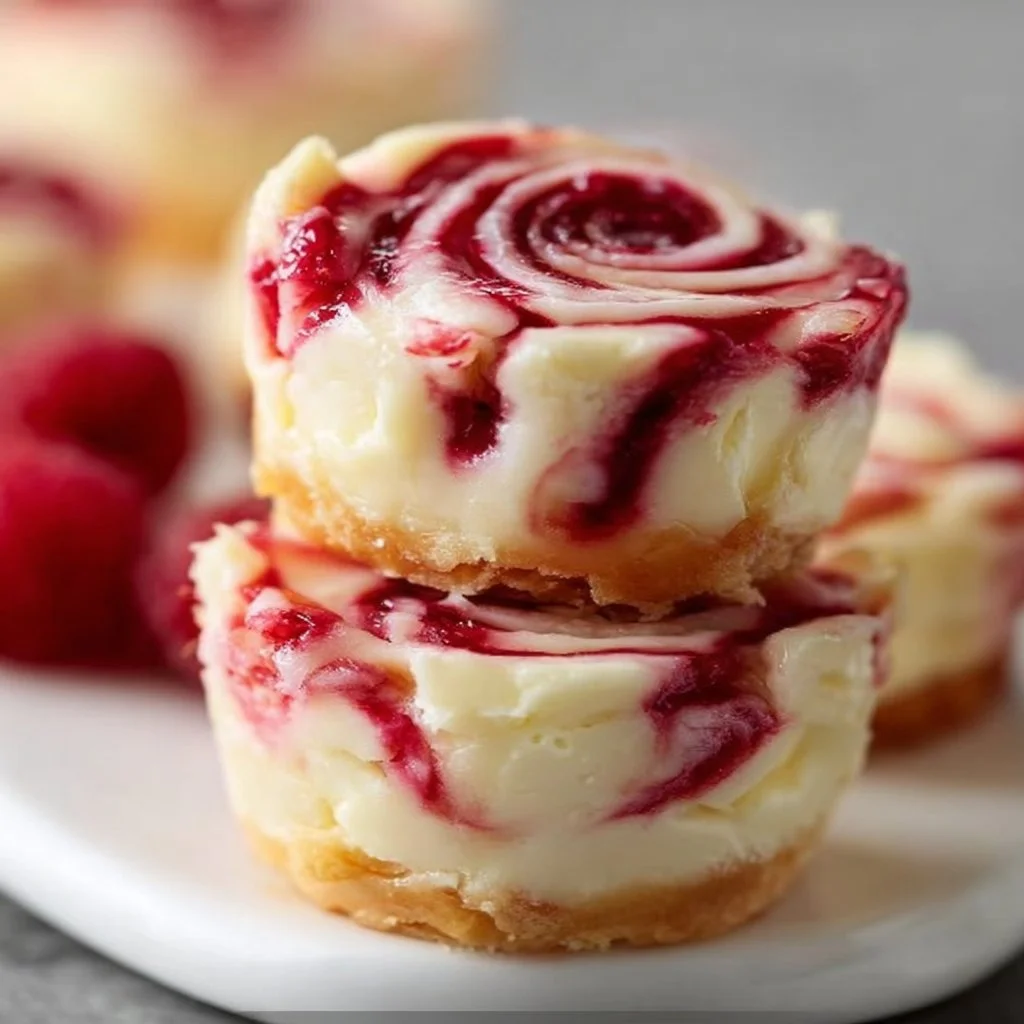 Raspberry Swirl Cheesecake Bites