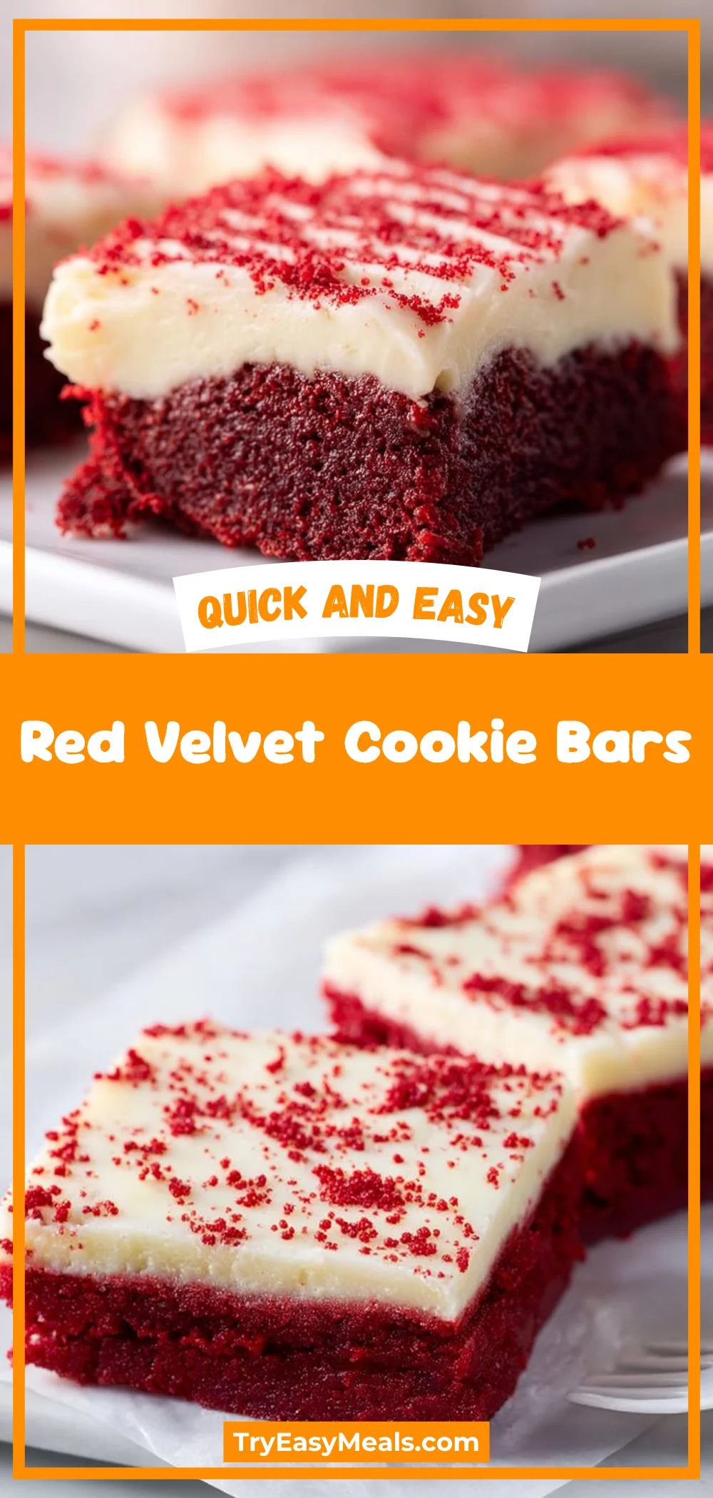 Red Velvet Cookie Bars