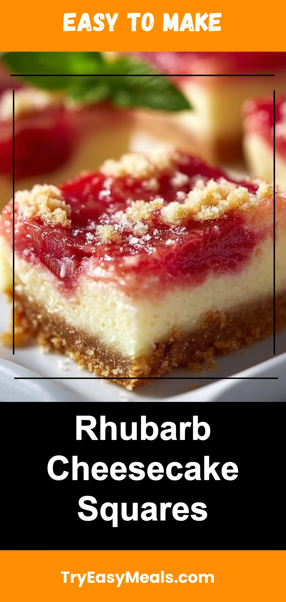 Rhubarb Cheesecake Squares