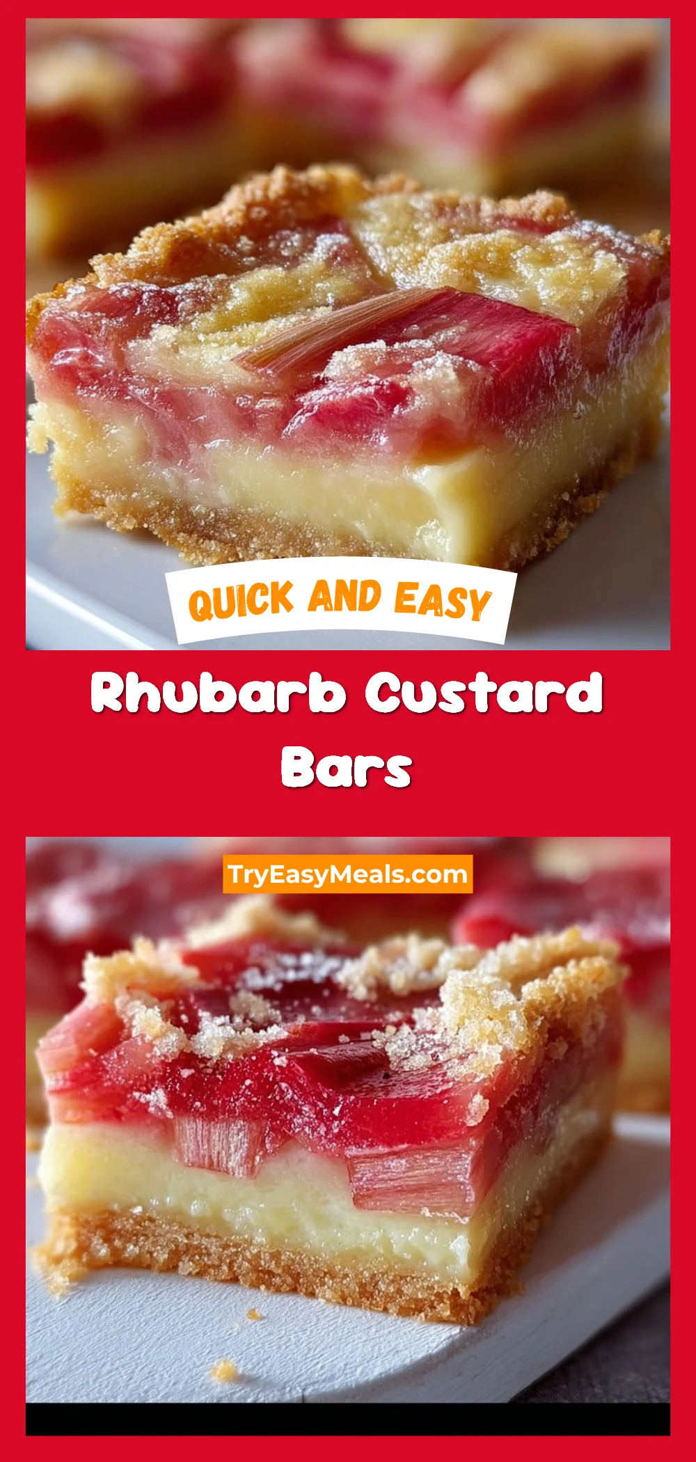 Rhubarb Custard Bars