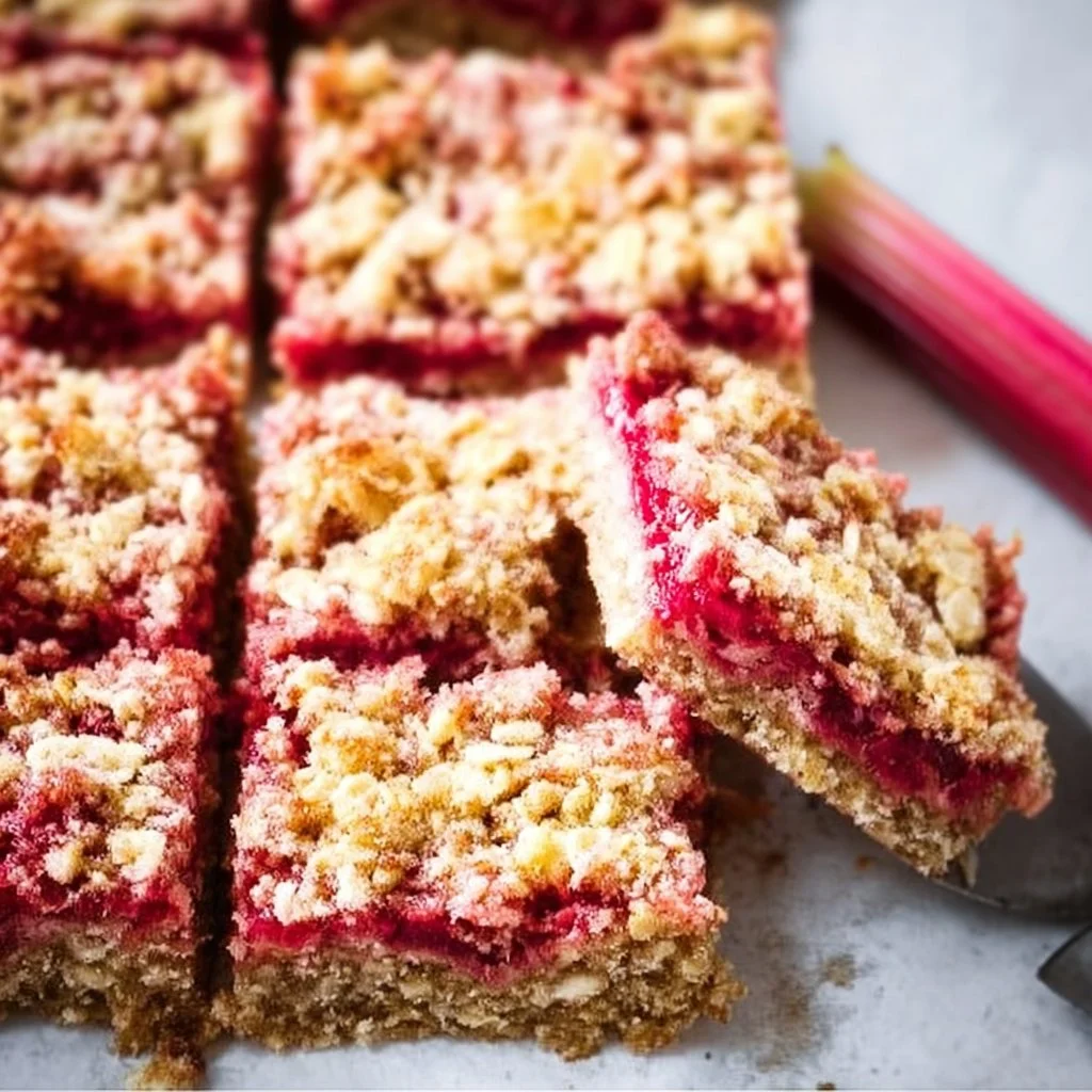 Rhubarb Oat Bars Recipe: Delicious Rhubarb Crumble in a Bar