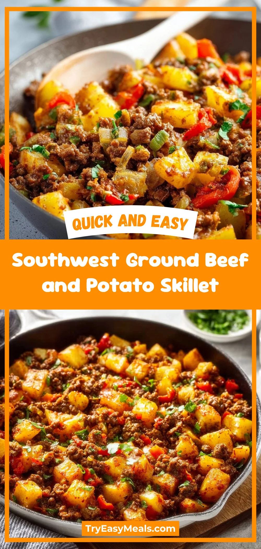 Southwest Ground Beef and Potato Skillet