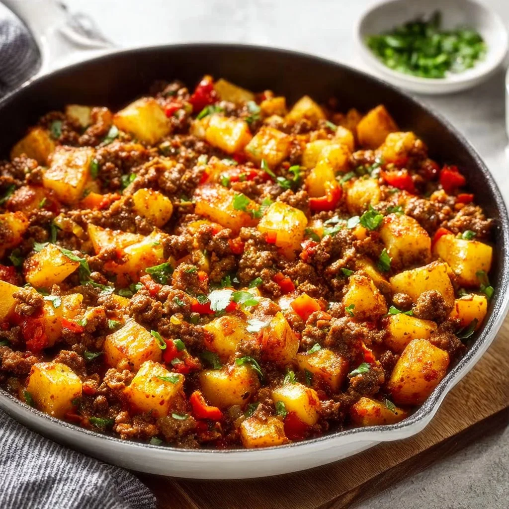 Southwest Ground Beef and Potato Skillet