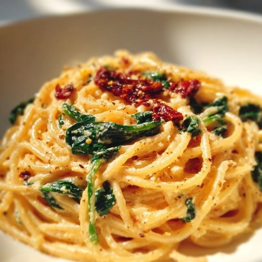 Spaghetti & Spinach with Sun-Dried Tomato Cream Sauce: An Incredible Ultimate Recipe