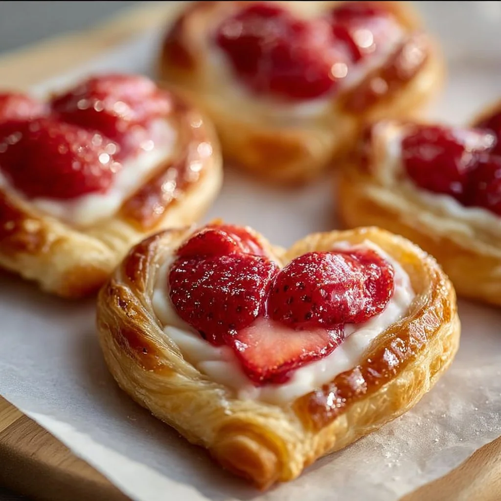 Strawberry Cream Cheese Heart Danishes