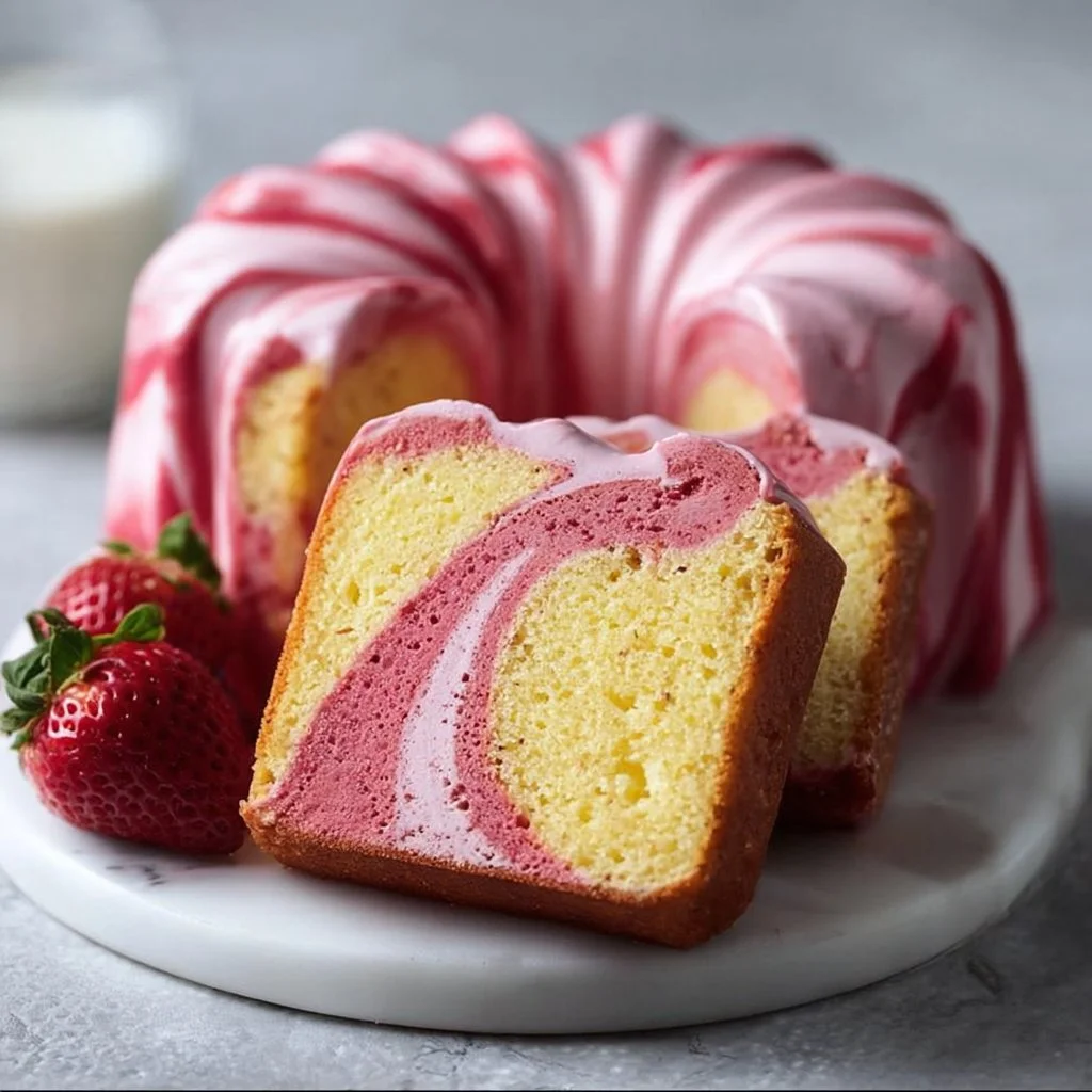 Strawberry Milkshake Pound Cake Recipe