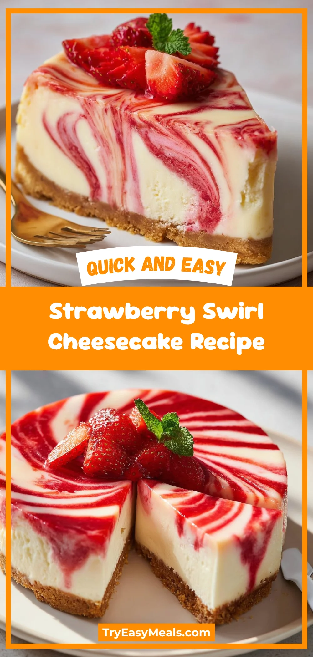 Strawberry Swirl Cheesecake Recipe