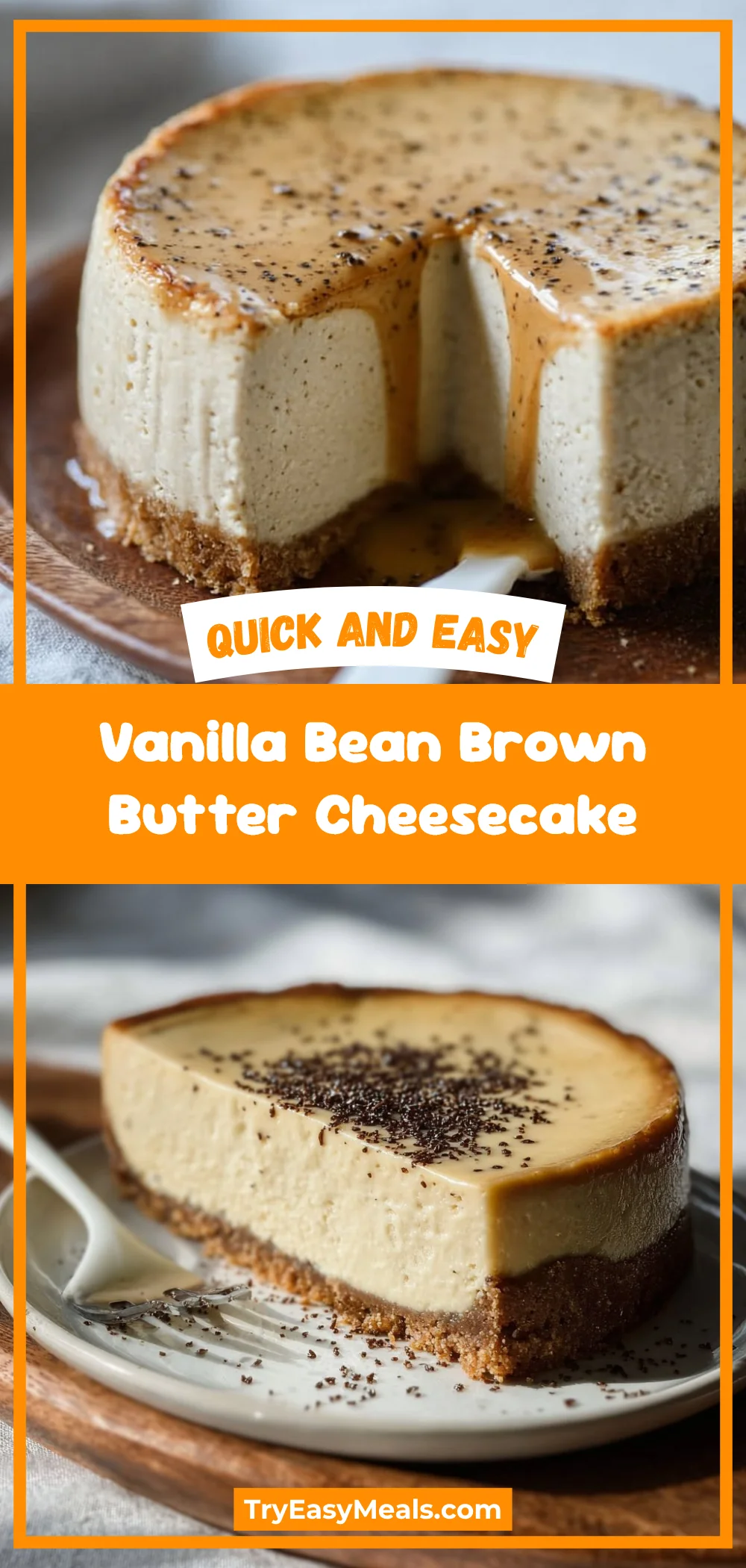 Vanilla Bean Brown Butter Cheesecake