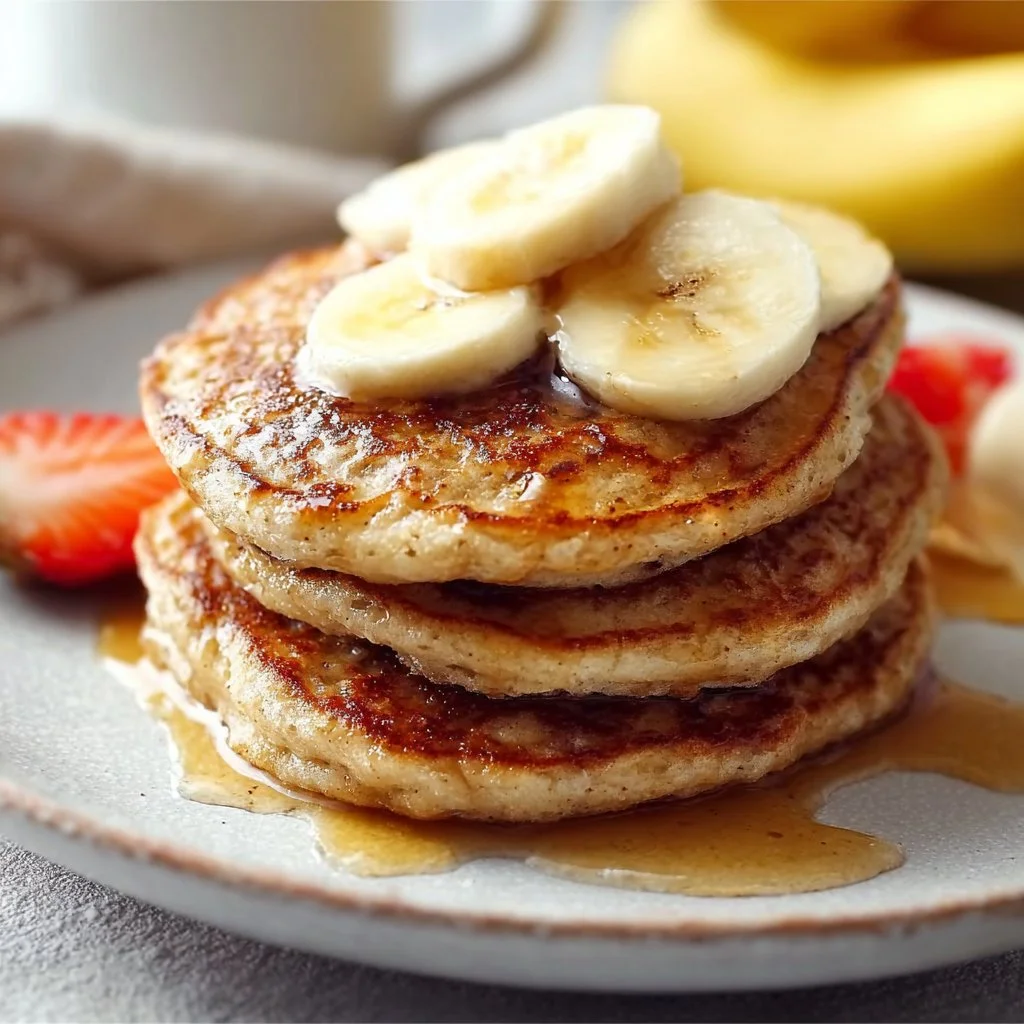 3 Ingredient Banana Oatmeal Pancakes