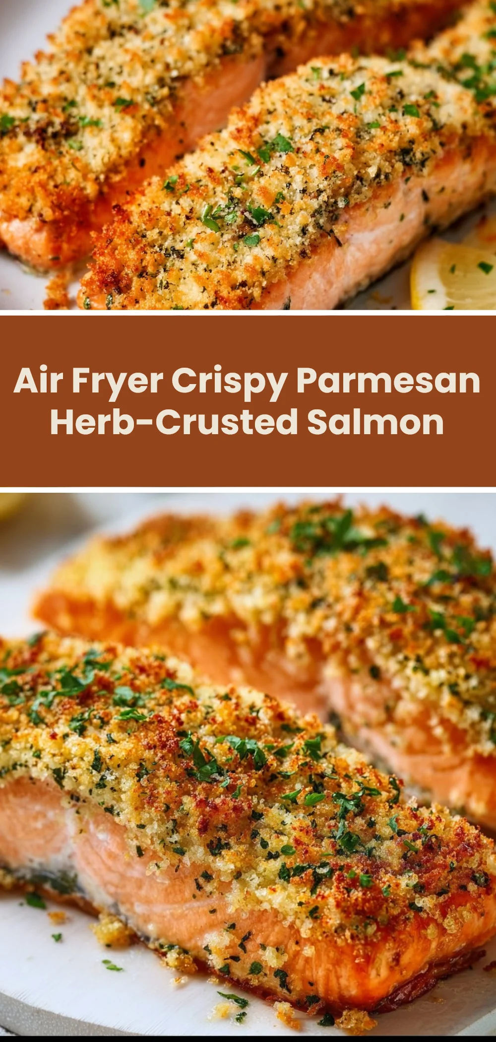 Air Fryer Crispy Parmesan Herb-Crusted Salmon