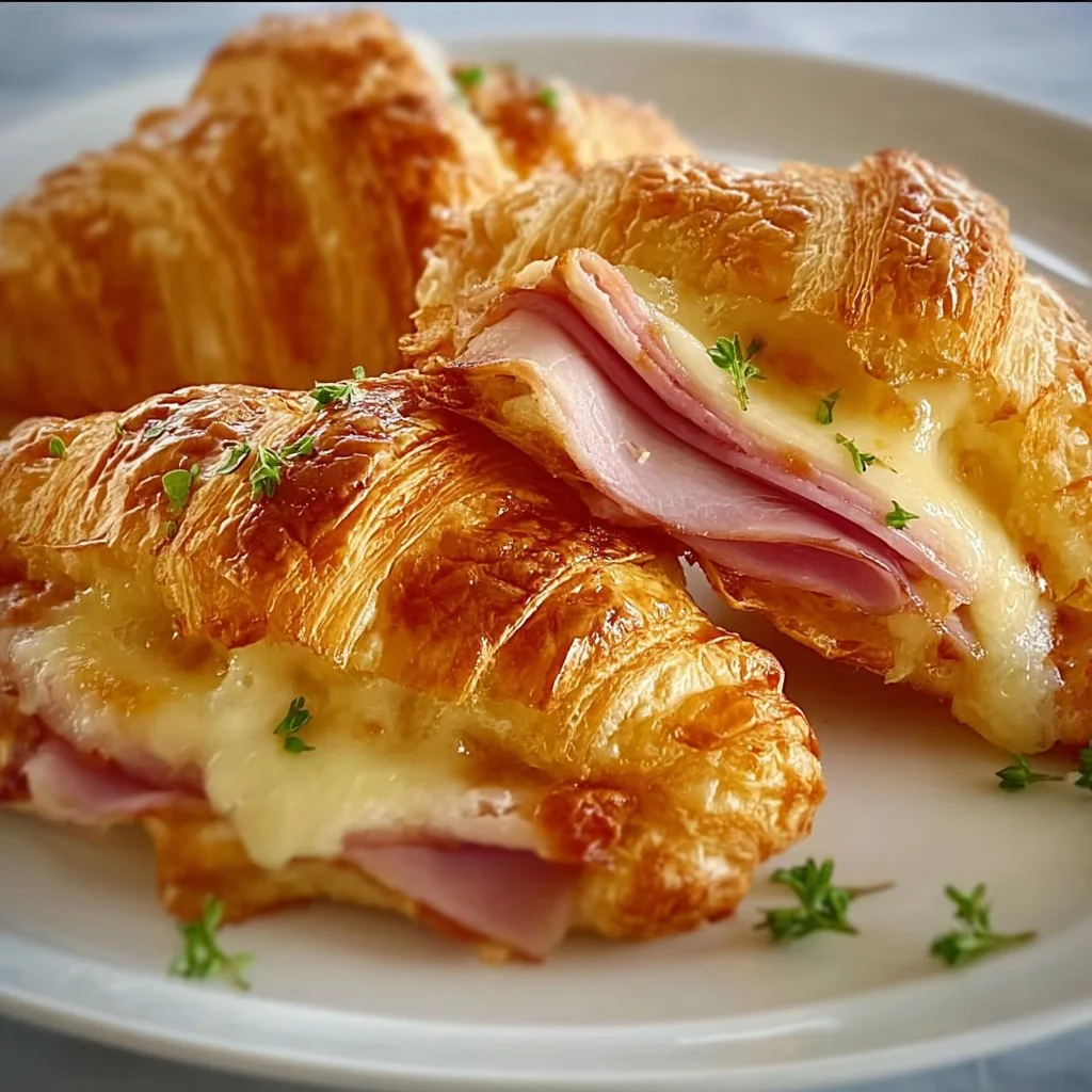 Baked Ham and Cheese Croissants