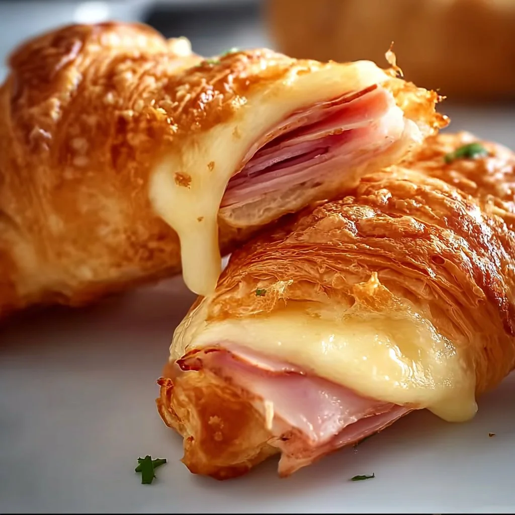 Baked Ham and Cheese Croissants
