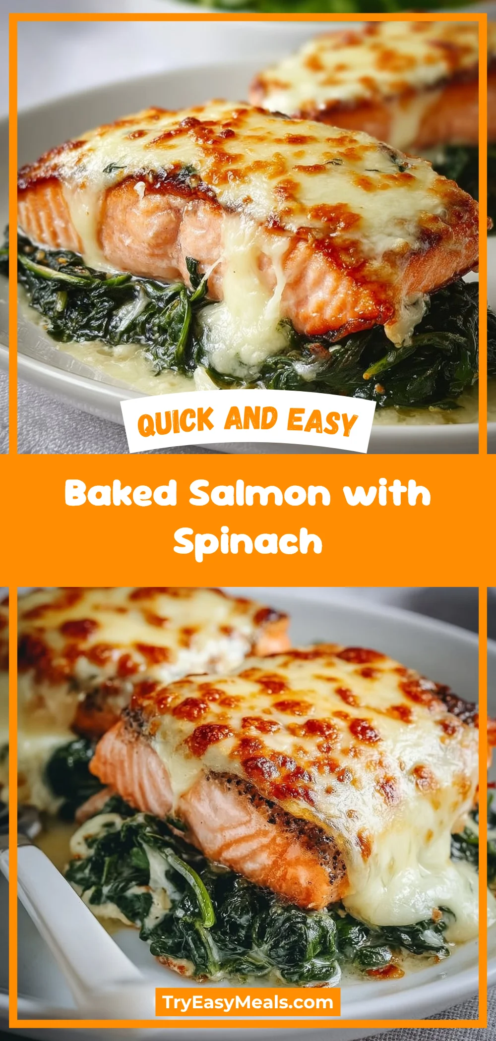 Baked Salmon with Spinach