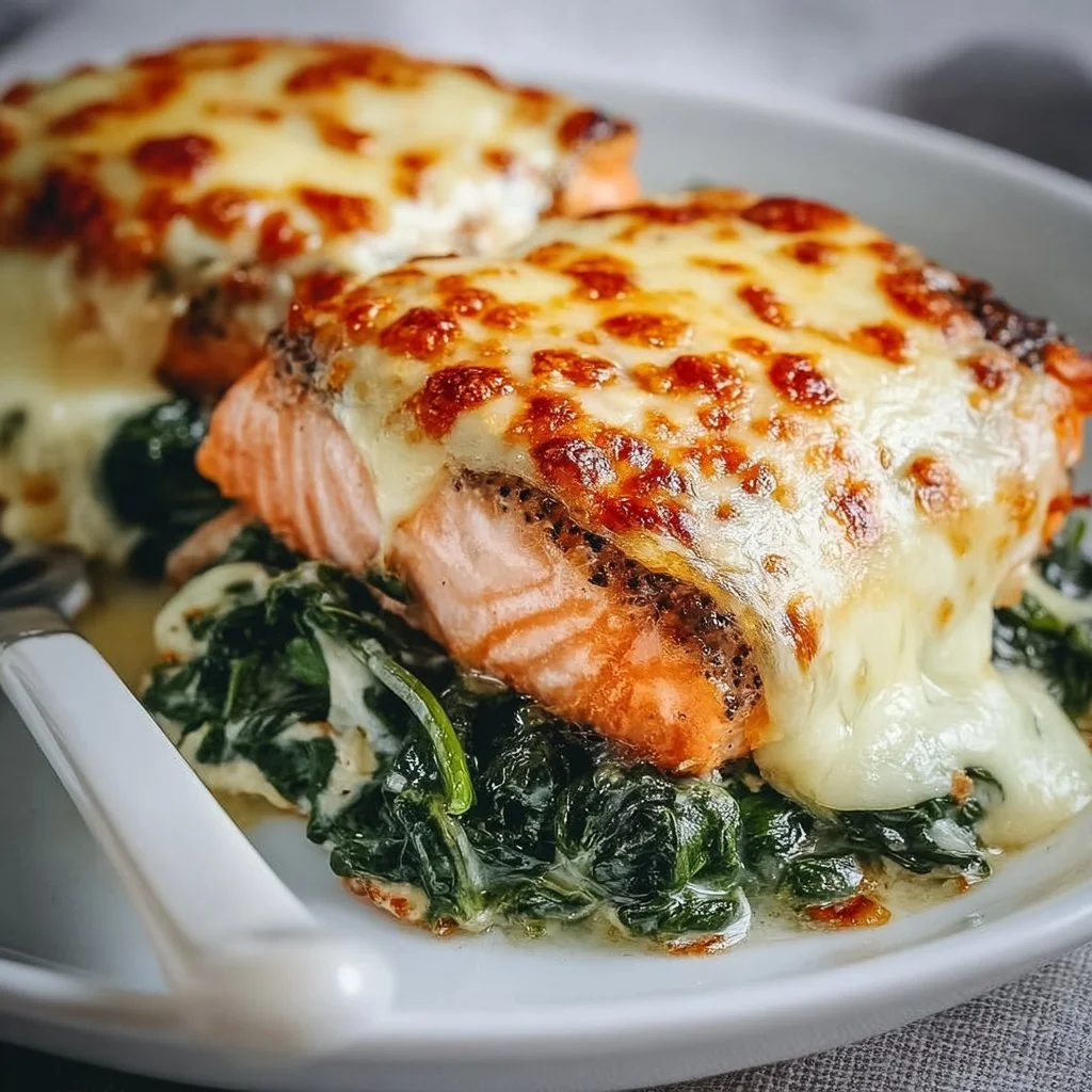 Irresistible Baked Salmon with Spinach and Mozzarella Bliss
