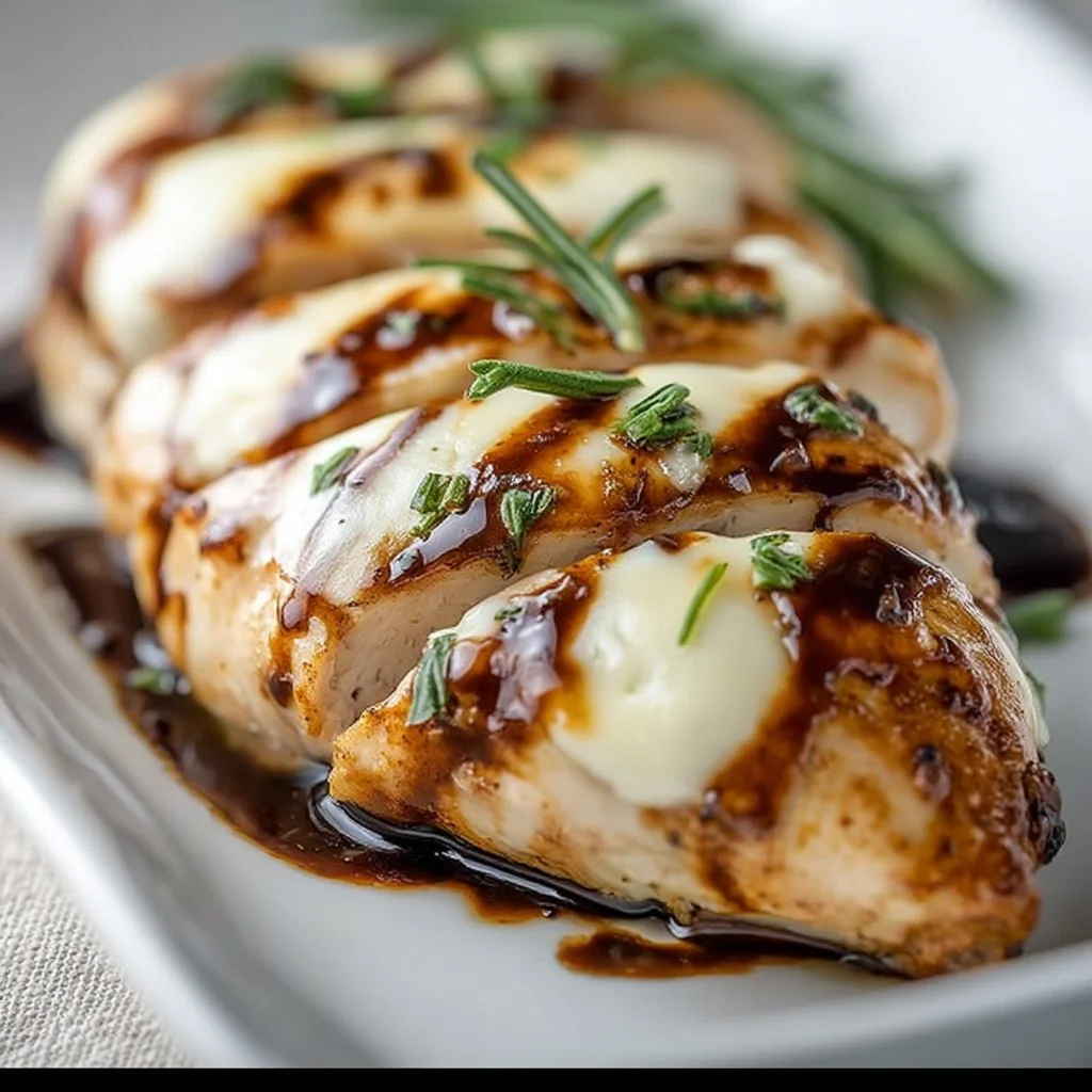 Balsamic Baked Chicken Breast with Mozzarella Cheese