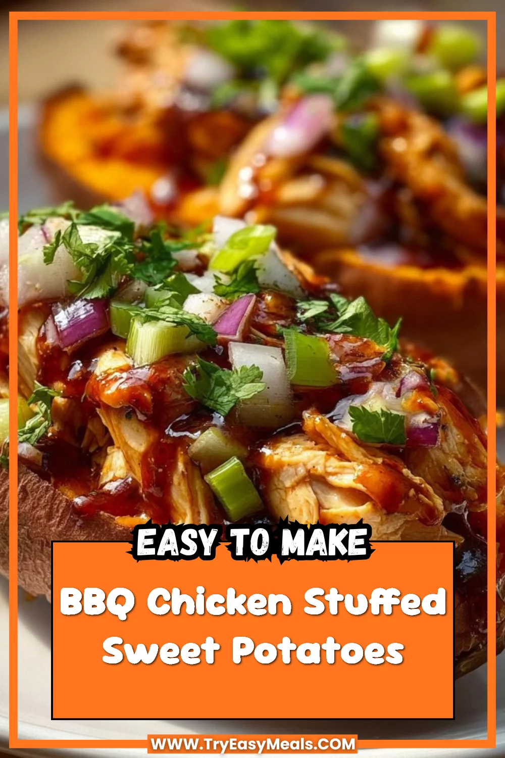 BBQ Chicken Stuffed Sweet Potatoes